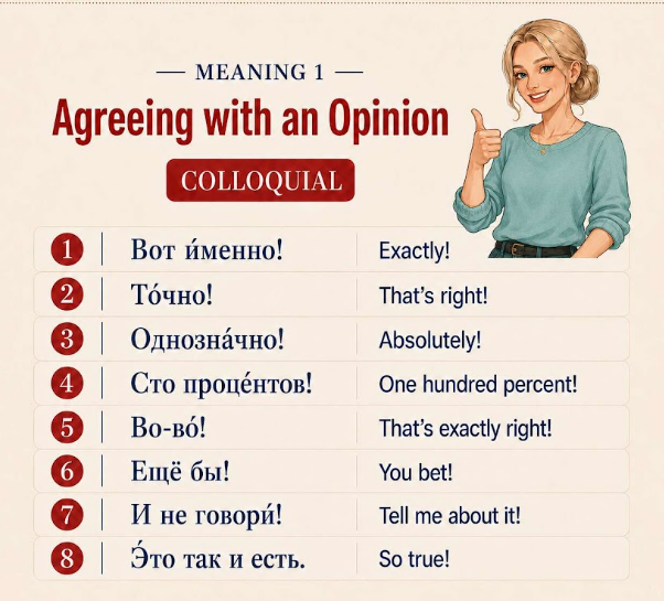 Colloquial Russian phrases for agreeing with someone’s opinion